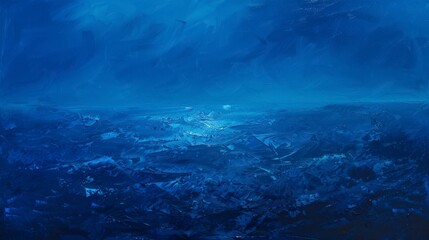 Fototapeta premium A serene blue ocean scene depicting calm waters under a twilight sky.