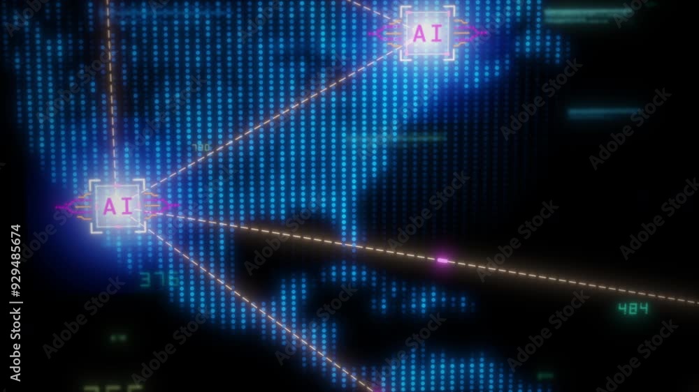 Poster global ai network transforming digital connectivity and communication - ideal for technology, innova