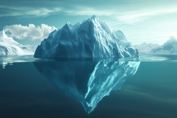 Iceberg - Underwater Risk - Global Warming Concept - 3d Rendering, ai