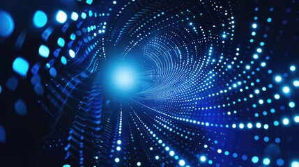 Abstract Blue Light Tunnel