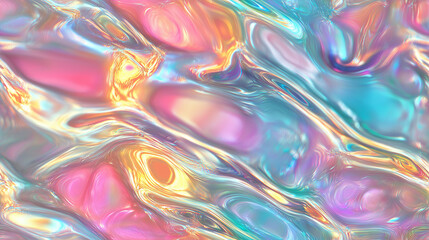 Obraz premium liquid prism texture with fluid rainbow ripples and waves