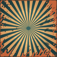 Obraz premium yellow brown and blue rays, explosion, bomb blast, gradient as background for comic book or vintage picture, generative AI