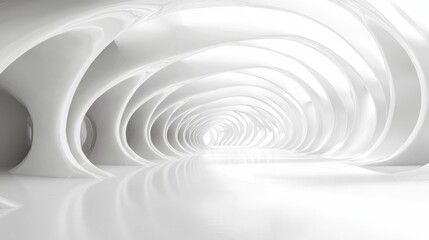 Fototapeta premium abstract white background architecture glossy room 3d render illustration 