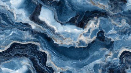 Obraz premium luxurious marble texture in deep blue and light gray tones, with elegant veining patterns resembling flowing water