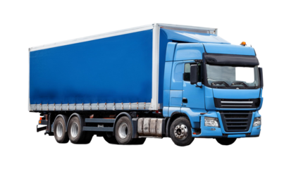 High resolution Photo of truck blue on transparency background PNG