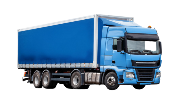 High resolution Photo of truck blue on transparency background PNG