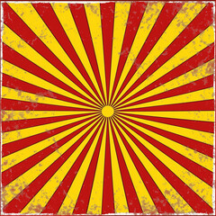 Obraz premium yellow and red rays, gradient as a background for a comic book or a vintage picture, generative AI