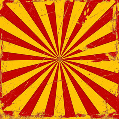 yellow and red rays, gradient as a background for a comic book or a vintage picture, generative AI