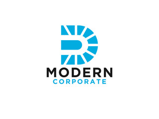 Double Line Abstract Initial Letter D Logo.