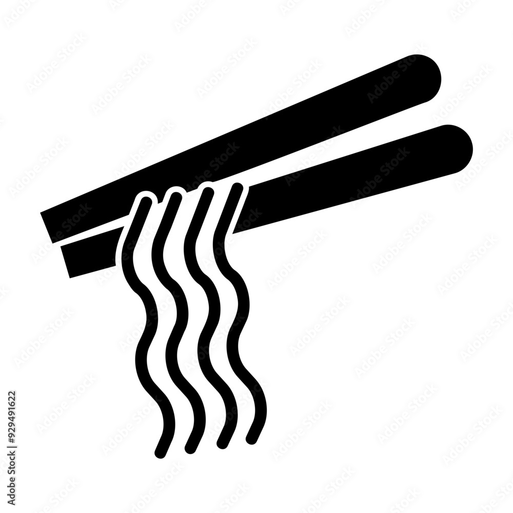 Wall mural chopsticks Solid icon