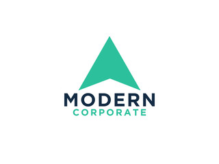 Fototapeta premium Letter A Logo Geometric Triangle Rounded.