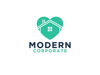 Love Home Logo. Heart and House Icon Combination. Health and Care Symbol.