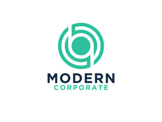 Simple Initial Letter I Logo. Monogram Linear Rounded Style with Linked Dot isolated on White Background.