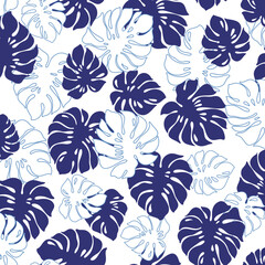 Seamless monstera pattern perfect for textiles,