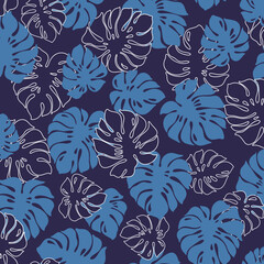 Seamless monstera pattern perfect for textiles,