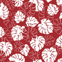 Fototapeta premium Seamless monstera pattern perfect for textiles,