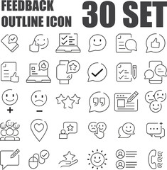 Feedback & Testimonial Icons Monoline Series