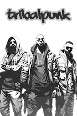 Tribal Trio Modern Line Art