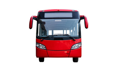 Bus red Isolated front view on transparency background PNG