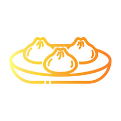 dumpling Line Gradient Icon