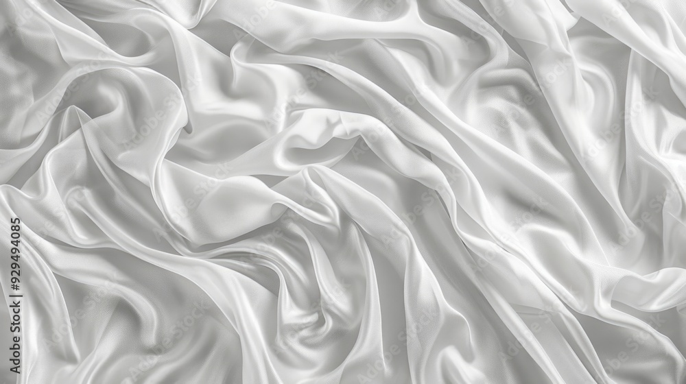 Poster A close-up shot of a white fabric texture with subtle texture and weave patterns