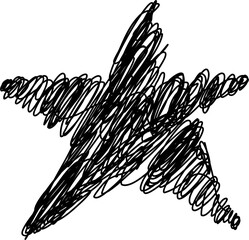Star Scribble Doodle Line