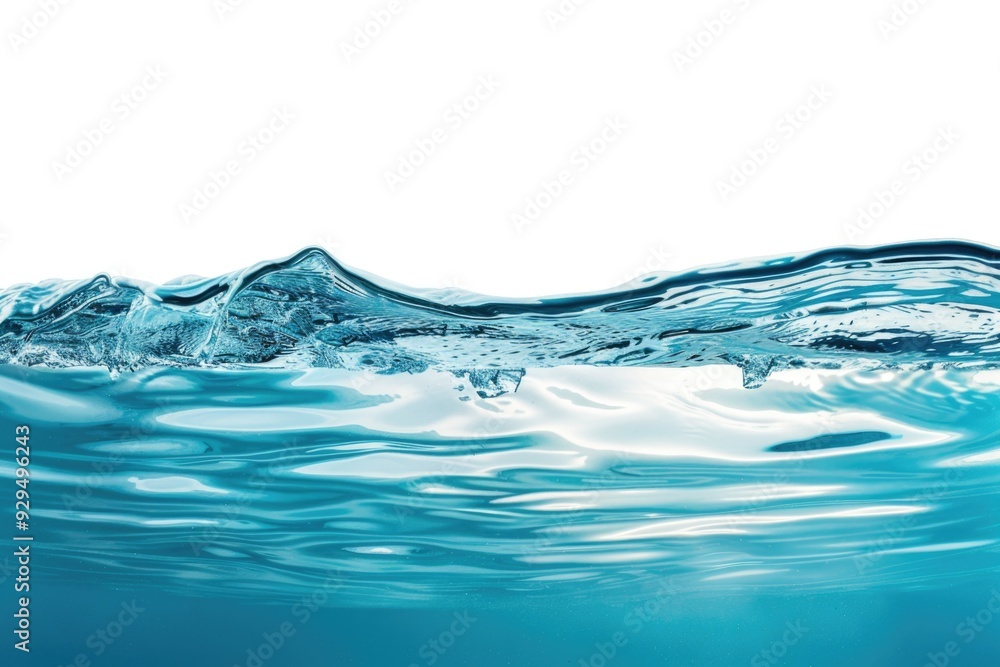 Poster a close-up view of a wave crashing against the surface of a body of water