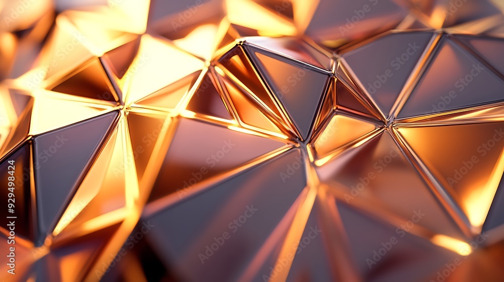 Poster abstract golden triangular pattern