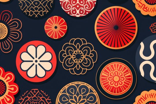 A collection of various designs on a dark backdrop