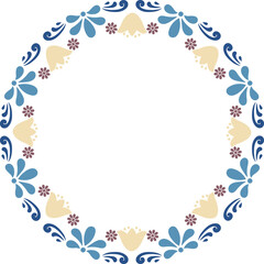 Scandinavian bellflowers motifs round frame border