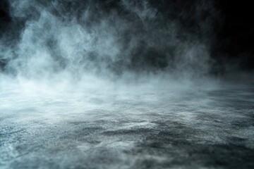 Smoke On Cement Floor With Defocused Fog In Halloween Abstract Background , ai