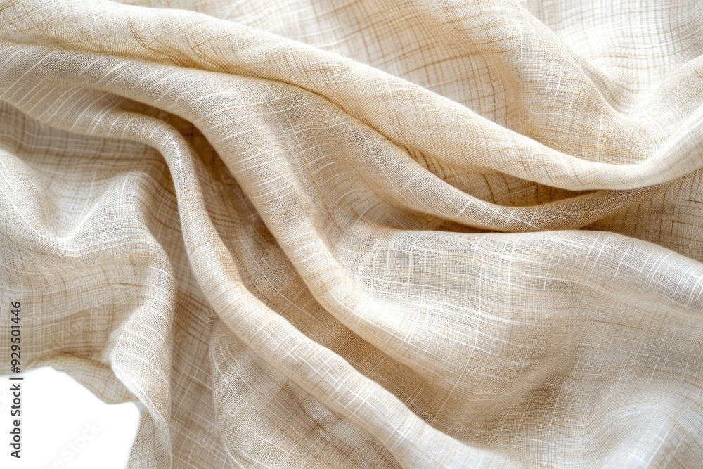 Poster a close-up view of beige fabric texture