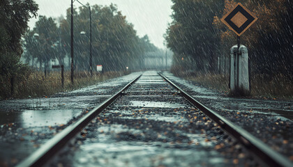Fototapeta premium rainy day scene wallpaper