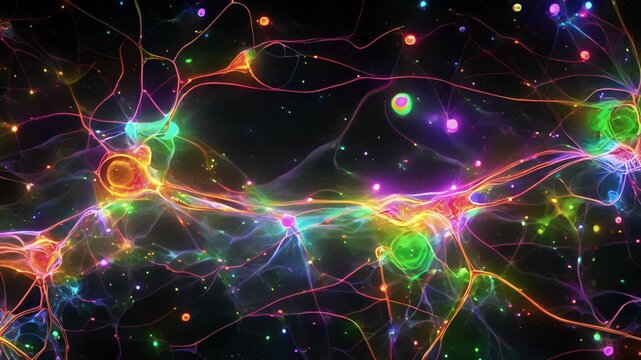 A confocal microscopy image of the dendrites of a neuron demonstrating the distribution of ligandgated ion channels responsible for receiving and processing signals.