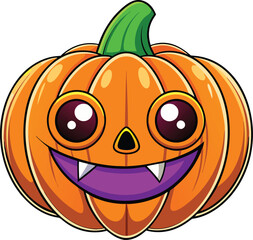 Halloween Pumpkin Vector Cartoon  Illustration for Spooky Design Festive Art And TShirt Design