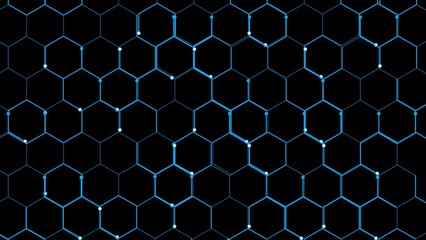 Digital hexagon abstract background