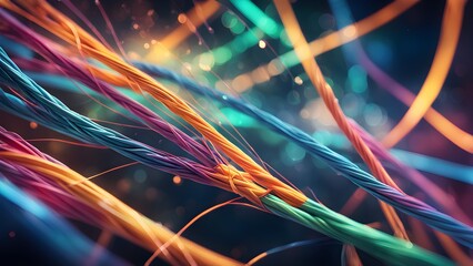 A colorful wire with many different colors