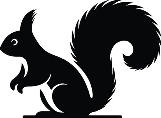 Premium Squirrel Silhouette Vector for Educational Graphics