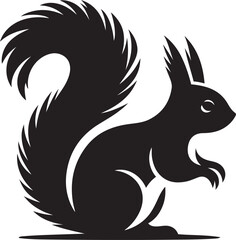 Premium Squirrel Silhouette Vector for Educational Graphics
