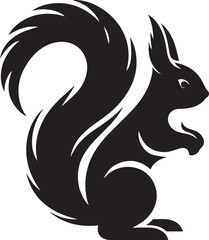 Premium Squirrel Silhouette Vector for Educational Graphics