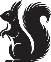 Premium Squirrel Silhouette Vector for Educational Graphics