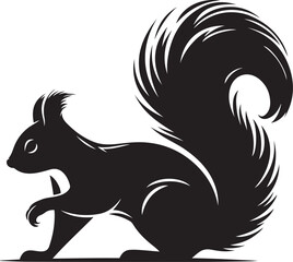 Premium Squirrel Silhouette Vector for Educational Graphics