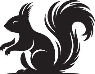Premium Squirrel Silhouette Vector for Educational Graphics