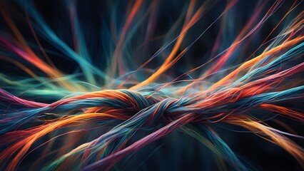 A colorful, tangled mass of wires that appear to be connected to each other