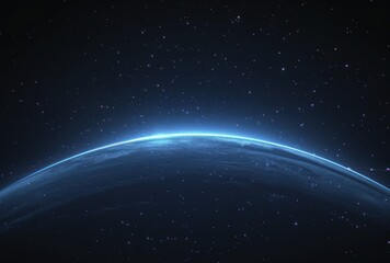 Fototapeta premium A Glowing Earth From Space Surrounded By Stars