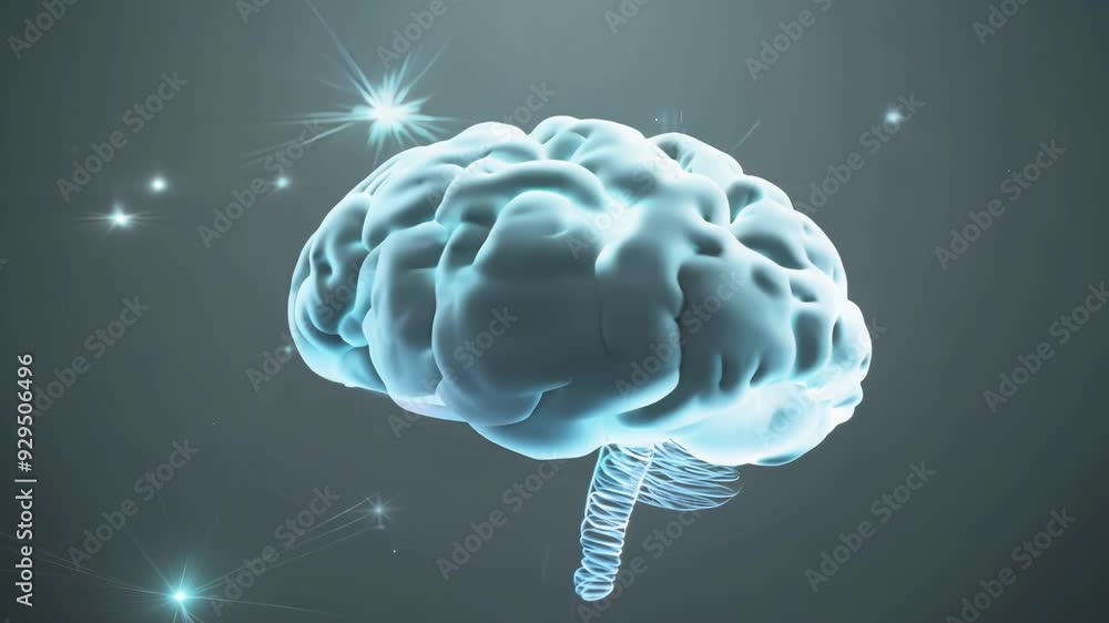 Aufkleber the dynamic motion of the spinning brain is accompanied by bursts of bright shining neurons creating