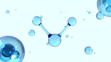 Skincare Collagen Serum Molecules Biomedical 3D Illustration