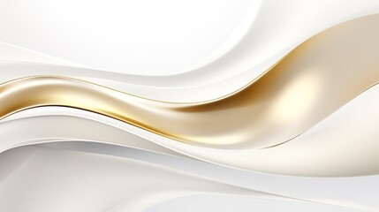 Abstract background with a golden curve and white waves.