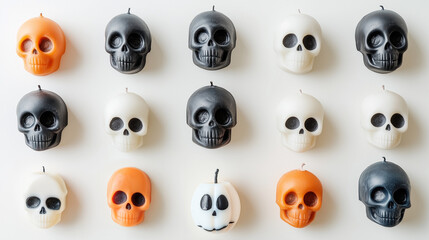 Obraz premium black white and orange Halloween candles