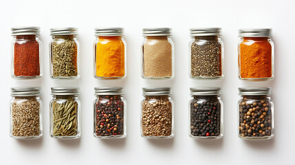 spices and herbs in jars